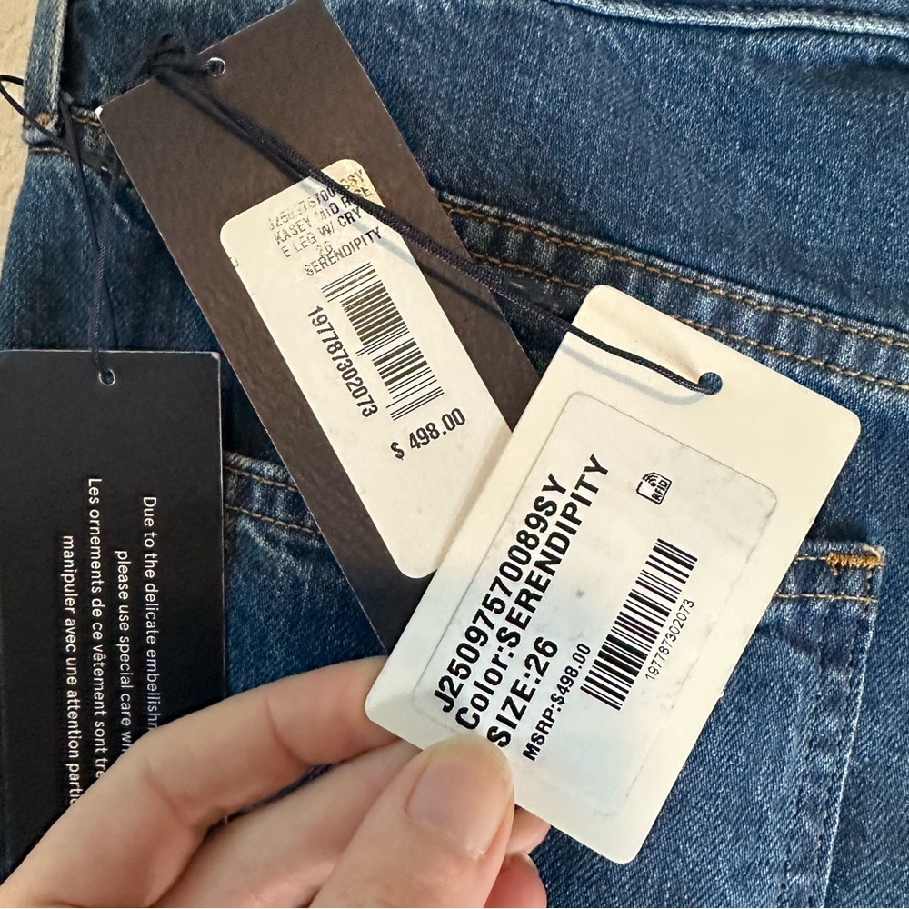 NWT Veronica Beard Kasey Crystal Wide-Leg Jean SZ 26 - Picture 6 of 8